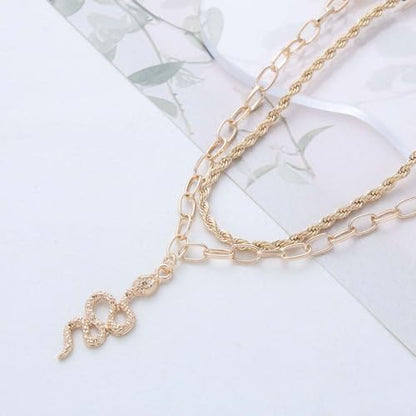 Boho Layered Snake Anklet Bracelet Gold Snake Dangle Ankle Bracelets Chunky Paperclip Chain Anklet Punk Double Layer Anklets Foot Chain Jewelry for Women - color: Gold