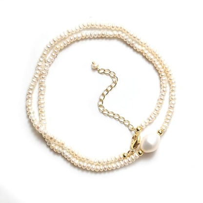 Gempires Gemstone Pearl Necklace for Women Beaded Birthstone Choker | Handmade gemstone beaded necklace with freshwater pearl — choose from 14 stones and birthstones, dainty choker on gold.
