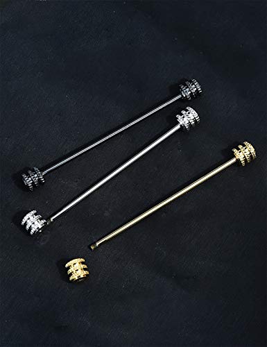 3PCS Men's Classic Brass Shirt Collar Bar Tie Pins Set for Wedding Business with Gift Box - color: Whorl Head