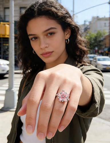 Anxiety Rings for Women – Adjustable Flower Spinner Ring, Daisy & Sunflower Fidget Ring, Gold Plated Calming Jewelry - style: Style 01