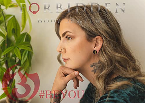 Forbidden Body Jewelry 3mm - 6mm Acrylic Ear Gauges, Solid Double Flared Saddle Plug Earrings Sold in Pairs - style: 6mm (2G) Black