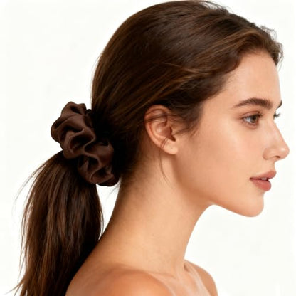 7 Pcs Satin Scrunchies Soft Hair Ties Fashion Hair Bands Elastic Bracelets Ponytail Holders Hair Accessories for Women Girls (4.7 Inch, Neutral Color)