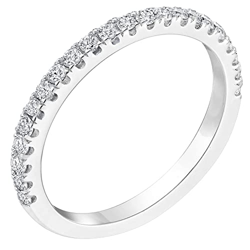 Bo.Dream Cubic Zirconia Eternity Rings Wedding Band 925 Sterling Silver - color: 0.49ct.tw(2.2mm half)