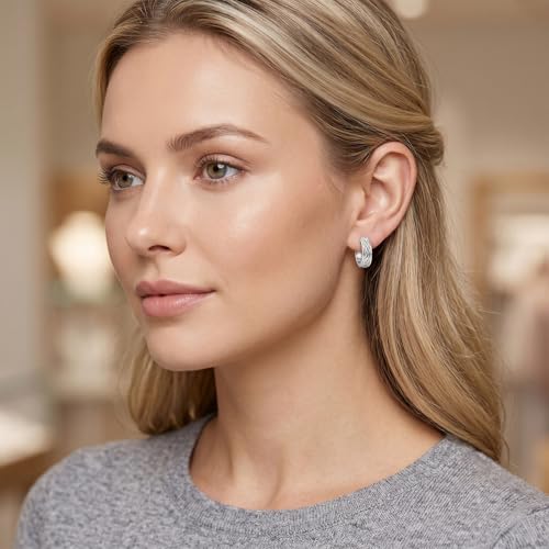 14K Gold Earrings for Women Gold Filigree/Celtic Huggie Earrings Jewelry Easter Mothers Day Gifts for Mom Girlfriend - style: White-B