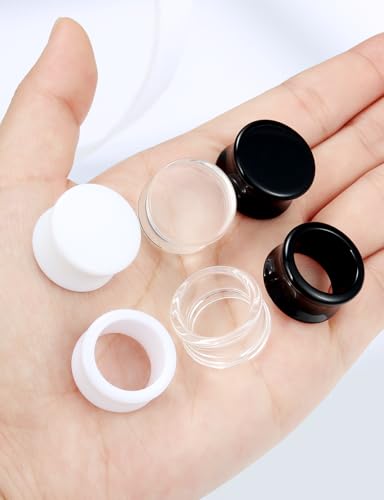 Ears Gauges Tunnels Plugs for Women Acrylic Solid Tunnel Ear Gauge Stretching Kit 6G to 1 1/4 Inch (4MM- 30MM) Expander Stretcher Plug Earrings Piercing Jewelry for Women Black White Clear - style: just over 11/16 inch, Black White Clear