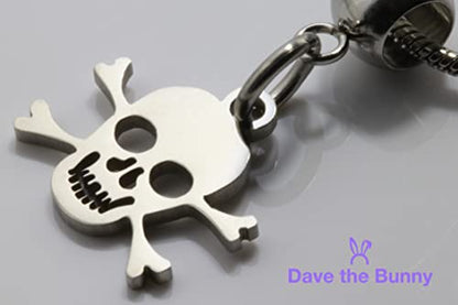 Dave The Bunny Skull Snake Chain Charm Necklace