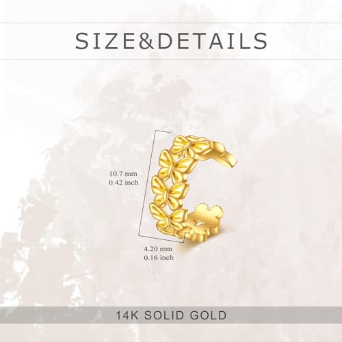 KECHO 14K Gold Ear Cuff Earrings Hypoallergenic Non Piercing Cartilage Earring Jewelry Gifts for Women - style: Bow