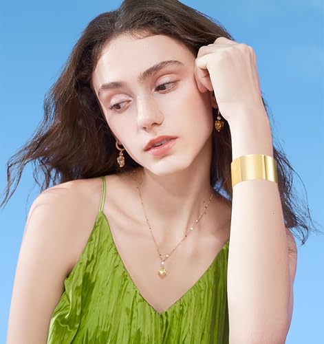 2Pcs Cuff Bangle Bracelet for Women Open Wide Wire Bracelets Gold Wrist Cuff Wrap Bracelet Adjustable - color: Gold2