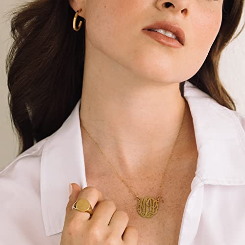 Brook & York Personalized Initial Signet Ring - Gold Tone Custom Initial Ring - Women's Personalized Ring - Gift for Her - Gifts for Mom - style: gold-plated, 7