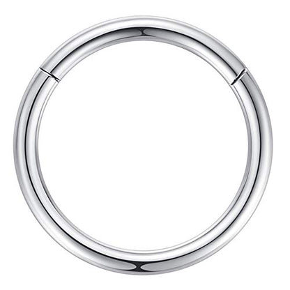 ORANGELOVE Hypoallergenic Nose Rings 20G 18G 16G 14G 12G 10G 8G 316l Surgical Steel Septum Jewelry Hinged Segment Ring Body Piercing Nose Hoop Lip Rings Nose Helix Cartilage Rook Earrings - color: Silver, size: 1pc 8 Gauge 16mm