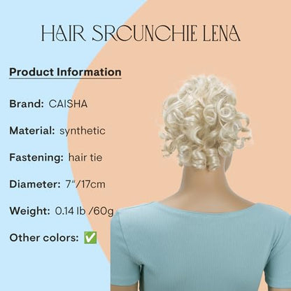 CAISHA Jumbo Hairpiece Scrunchy Updo Voluminous Curly Messy Bun Light Blonde G17L - color: light blonde #613 G17L