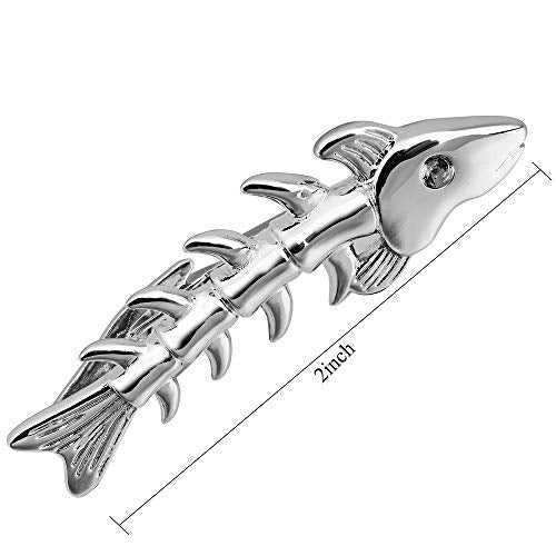 HAWSON 2 inch Tie Clip for Men-Novelty Sport Necktie Bar Clip,Tie Pin,Special Interesting Gift for Men - style: fishbone