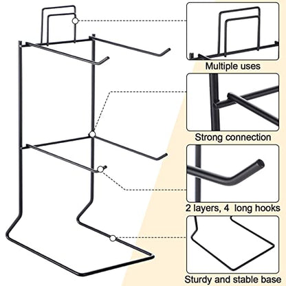 Coume 2 Pcs Jewelry Necklace Display Stand Metal Retail Counter Display Stand for Necklace Bracelets, Earrings, Ring, Keys, Watches(Black) - color: Black