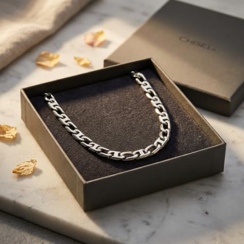 The Men's Jewelry Store (Unisex Jewelry) Stainless Steel 12mm Maritime Anchor Chain Necklace, 24"