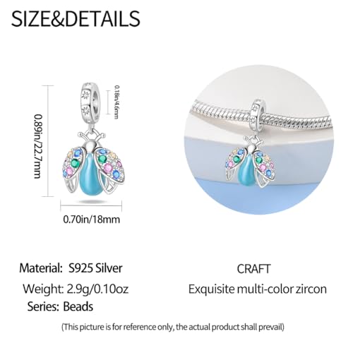 LNQOBU 925 Sterling Silver Charms Color-changing Chameleon Dangle Charm Beads Glow in the Dark Charme fits Pandora Bracelets and Necklace Jewelry Gift for Women - style: Glow in the dark 1724