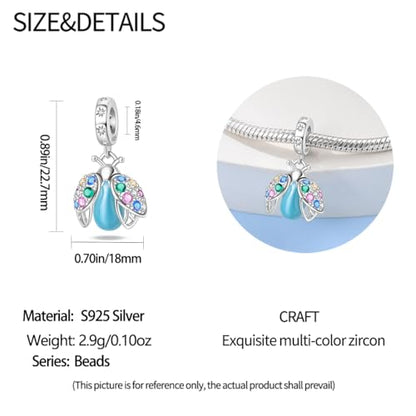LNQOBU 925 Sterling Silver Charms Color-changing Chameleon Dangle Charm Beads Glow in the Dark Charme fits Pandora Bracelets and Necklace Jewelry Gift for Women - style: Glow in the dark 1724