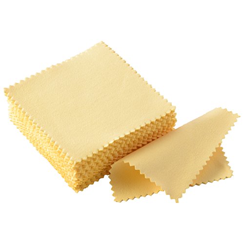 Outus 50 Pack Jewelry Cleaner Silver Polishing Cloth for Jewelry Cleaning Cloth Soft Polish Cloth for Pearl Gold Silver