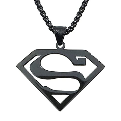 Tapp Collections Stainless Steel Superhero Pendant Necklace - color: Stainless Steel Chain / Black Color