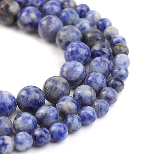 Natural Stone Beads 8mm Bule Sodalite Polished Round Smooth Gemstone Beads for Jewelry Making 15 Inch(Bule Sodalite,8mm) - color: Bule Sodalite, size: 8mm