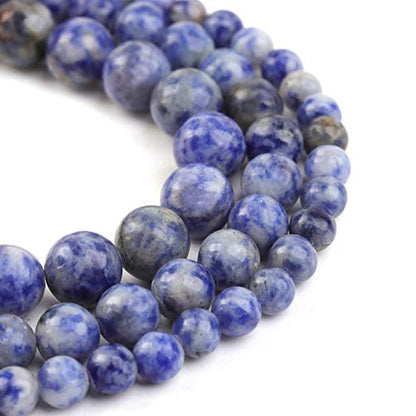 Natural Stone Beads 8mm Bule Sodalite Polished Round Smooth Gemstone Beads for Jewelry Making 15 Inch(Bule Sodalite,8mm) - color: Bule Sodalite, size: 8mm