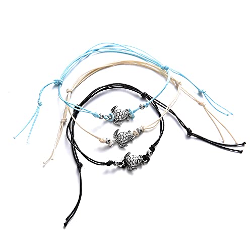Softones Blue Starfish Turtle Anklet Multilayer Charm Beads Sea Handmade Boho Anklet Foot Jewelry for Women - style: A:Turtle 4