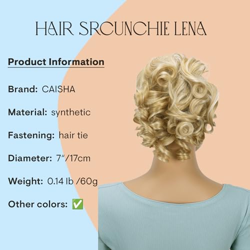 CAISHA Jumbo Hairpiece Scrunchy Updo Voluminous Curly Messy Bun Blond Mix G7L - color: blond mix #86AH613 G7L