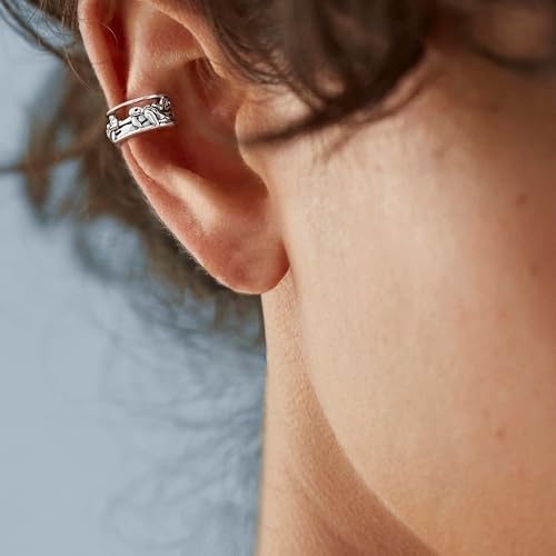 CHIC & ARTSY 925 Sterling Silver Ear Cuff Earrings Hypoallergenic Whales, Turtle No Piercing Ear Cuffs Earrings Adjustable Clip-on Earrings for Women - style: # Earcuff 1