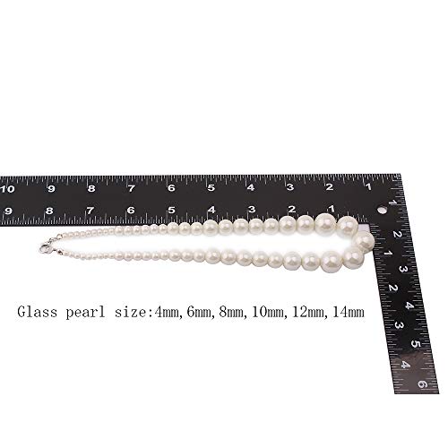 Handmade Faux Pearl Necklace and Clip on Earrings Jewelry Sets for Women Bib Choker Collar Necklace - color: 40cm Necklace+Clip Earrings