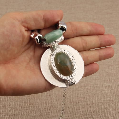 Chunky Pendant Necklace for Women Vintage Boho Necklaces Choker Layered Statement Necklaces Bohemian Jewlery Gifts - style: Large Pendant Choker Necklace