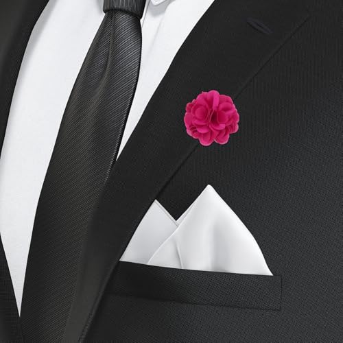 PATIKIL Flower Boutonnieres Pin, Lapel Pin for Men Camellia Flower for Suit Wedding Graduation Anniversary Graduation Outfit Accessories - color: Rose Red
