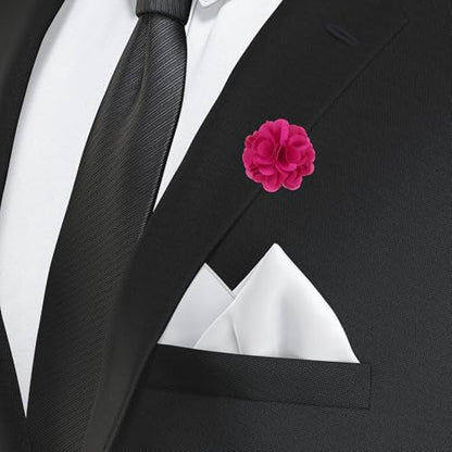 PATIKIL Flower Boutonnieres Pin, Lapel Pin for Men Camellia Flower for Suit Wedding Graduation Anniversary Graduation Outfit Accessories - color: Rose Red
