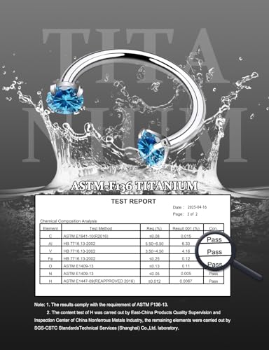 16G F136 Titanium Internal Thread Horseshoe Septum Nose Ring Piercing Jewelry Circular Barbell Helix Snug Tragus Rook Daith Cartilage Earring Lip Ring Piercing Jewelry for Women Men 8MM 10MM - style: 16G, 10MM Length, Ocean blue CZ