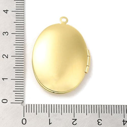 KitBeads 20Pcs Oval with Flower Locket Charms Brass Memorial Photo Frame Real 18K Gold Plated Pendants for Jewelry Making Bracelets Earrings Necklace Bulk