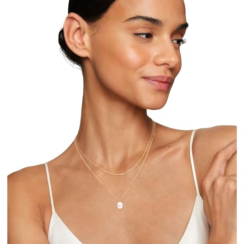 Layered Pearl Necklaces for Women 14K Gold Plated Trendy Faux Pearl Drop Y Necklace Dainty Pearl Choker Gold Layering Necklace,Jewelry Gift for Her,Mother,Wife,Girlfriend - style: Layer Pearl