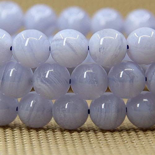 Angelstones Gemstones 8mm Round Beads Healing Crystal Bracelet for women | Natural Gemstone, Handmade Gifts for Women, Healing Crystal Round Beaded Stretch Bracelets, Unisex Jewelry for Women and Men - color: Blue Lace Agate