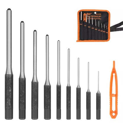 HORUSDY 9 Pieces Roll Pin Punch Set, Removing Repair Tool with Holder for Automotive, Watch Repair, Jewelry and Craft - size: 9 Pieces Roll Pin Punch Set