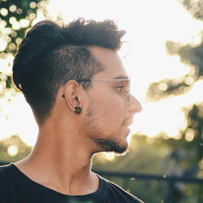 20Pcs Silicone Ear Gauges 2G-25mm Flexible Ear Tunnels Gauges Soft Expander Stretching Ear Plugs Tunnels Black Earring Piercings Jewelry for Men Women - color: Thick Black Spray with Red and Green Dots Silicone