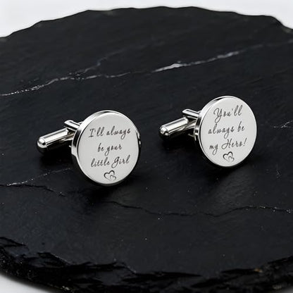 Father of The Bride Gifts Dad Cuff Links Stainless Steel Cufflinks Dad Gifts for Elderly Dads Bonus Step Daddy Papa Stepfather Birthday Presents Daughter And Dads Gift Fathers Day Christmas Gift