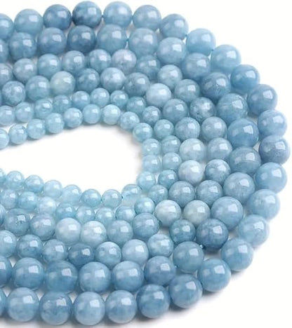 Zenkeeper About 180 Pcs Aquamarine Beads for Jewelry Making 4 MM Aquamarine Gemstones Loose Stone Beads - color: Aquamarine, size: 4MM, about 180pcs