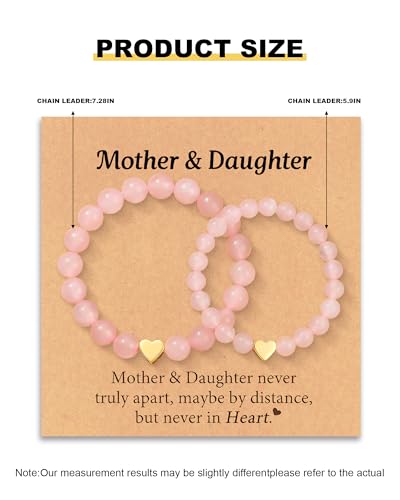 Matching Heart Bracelets for Mommy and Me Adjustable Hearts Charm Chain Bracelet Matching Mother Daughter Bracelets Set for 2 Birthday Mothers Day Gifts - color: A5:mother daughter bracelets