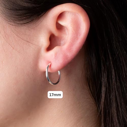 Clip On Spring Hoop Earrings for Non-Pierced Ears - color: Purple, size: 17mm