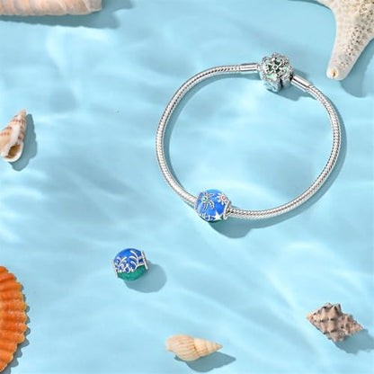 Pandach 925 Sterling Silver Charms for Bracelets and Necklaces Travel Round The World Beads Charms Relaxation Dangle Pendant,Jewelry Beads Gifts for Women - style: Under the Sea Star Beads