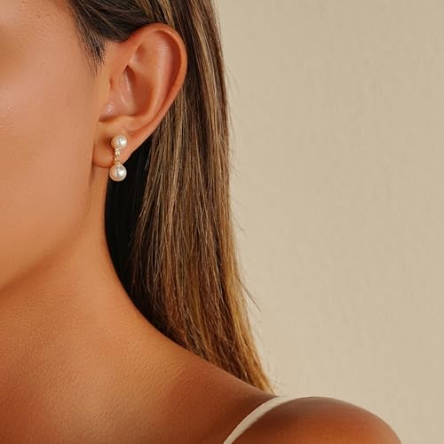 Gold Earrings for Women Trendy, Dainty Dangle Earrings 14K Gold Plated Drop Earrings Cute Wedding Earrings Fashion Prom Bridal Jewelry Gifts - color: Gold-A11
