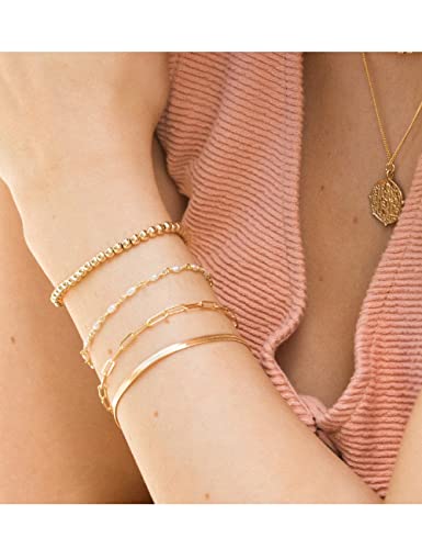 nometo 925 Sterling Silver Paperclip Chain Bracelet 3/4/5mm | Silver Bracelet for Women Men Silver Bracelet 6.5-9 Inches - color: Gold 3mm, size: 8.5