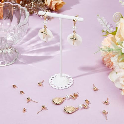 Beebeecraft 1 Box 100Pcs Ball Post Earring Studs Gold Earring Posts with Loop Small 5mm Round Ball 24K Gold Plated Stainless Steel Stud Earring Findings for Jewelry Making Earrings Supplies DIY Crafts - color: Gold, size: 5mm Ball