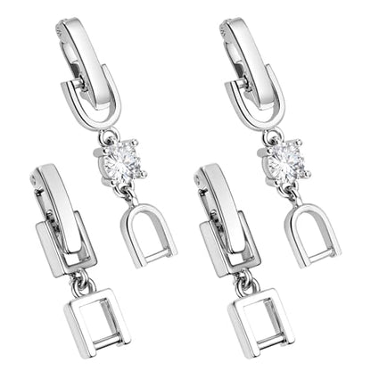 Foldover Clasp Extender Foldover Extension Jewelry Clasps 4 Pcs Silver Plated Fold Over Clasp Necklace Extension Clasps Metal Bracelets Extenders Small Fastener for Women Jewelry Making Repair Kit