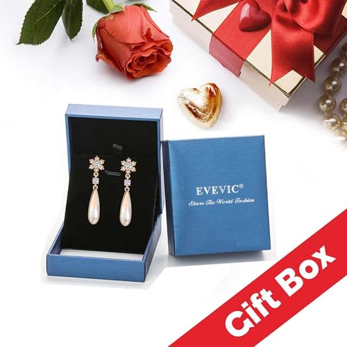 Austrian Crystal Teardrop Earrings Flower Dangle Earrings for Women 14K Gold Plated Drop Stud Earrings Hypoallergenic Jewelry - color: Aurora Borealis