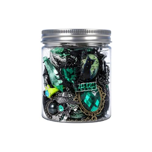 SMUOBT Mystery Jewelry Jar Bundle - Surprise Vintage Jewelry Box for Women,Gift Jewelry Set (Necklace, Earrings, Rings,Kracelet,Keychain) - Unique Birthday Gift for Women - color: Poison Moss Green