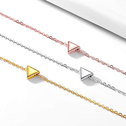 ChicSilver 925 Sterling Silver Cross/Heart/Butterfly/Star/Moon Necklace for Women, Hypoallergenic Dainty Small Silver Pendant Necklaces (with Gift Box) - style: 07.Triangle