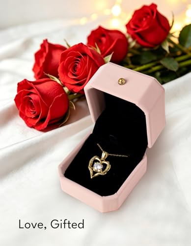 KRKC Moissanite Heart Necklace for Women